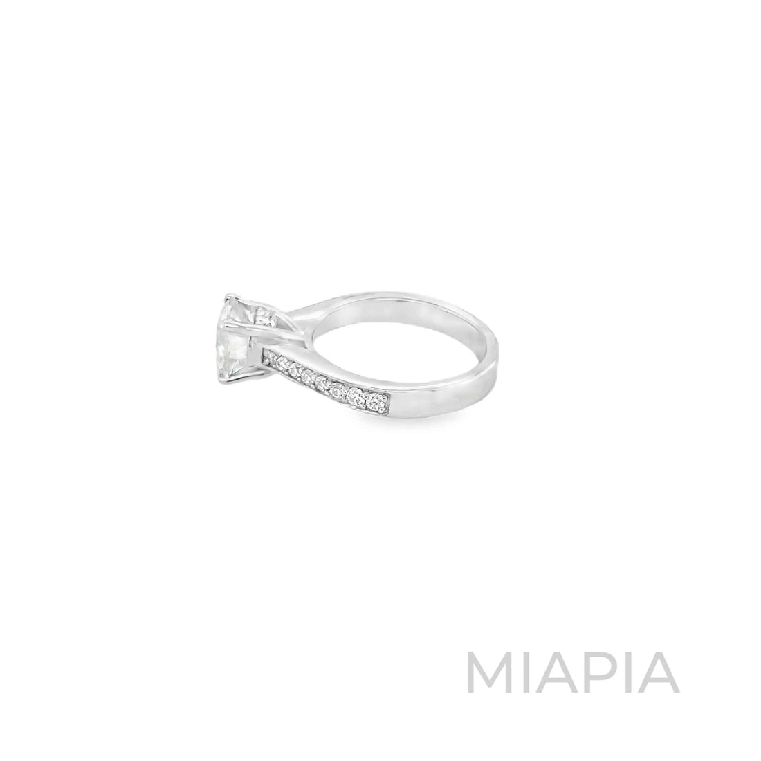 1.75 Carat Radiance Pavé Solitaire Ring