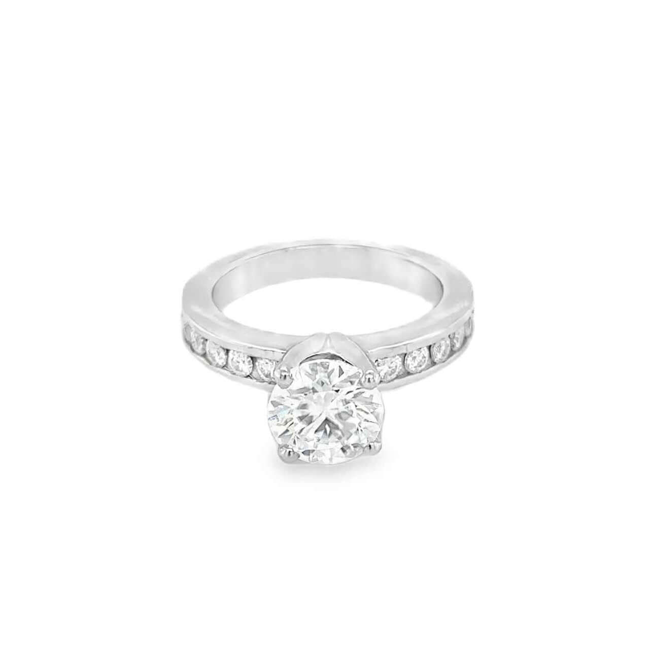 2.50 Carat Radiance Channel Solitaire Ring