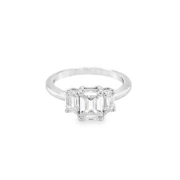 1.5 Carat Emerald Radiance Trilogy Ring