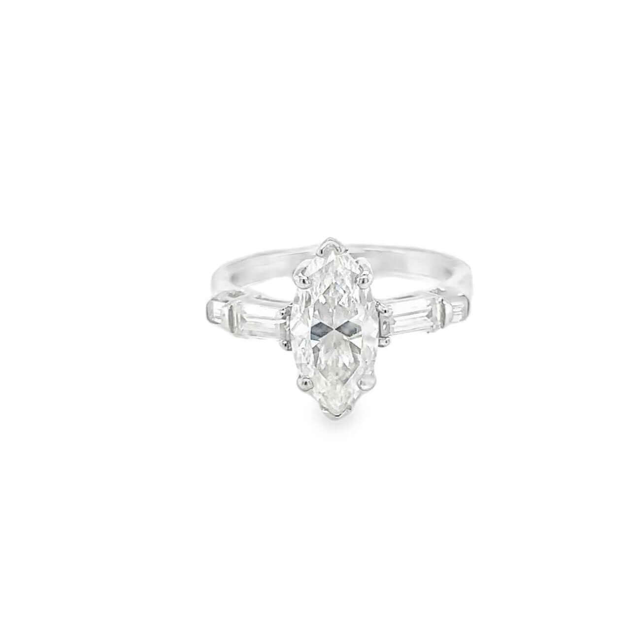 2 Carat Marquise Elegance Baguette Ring