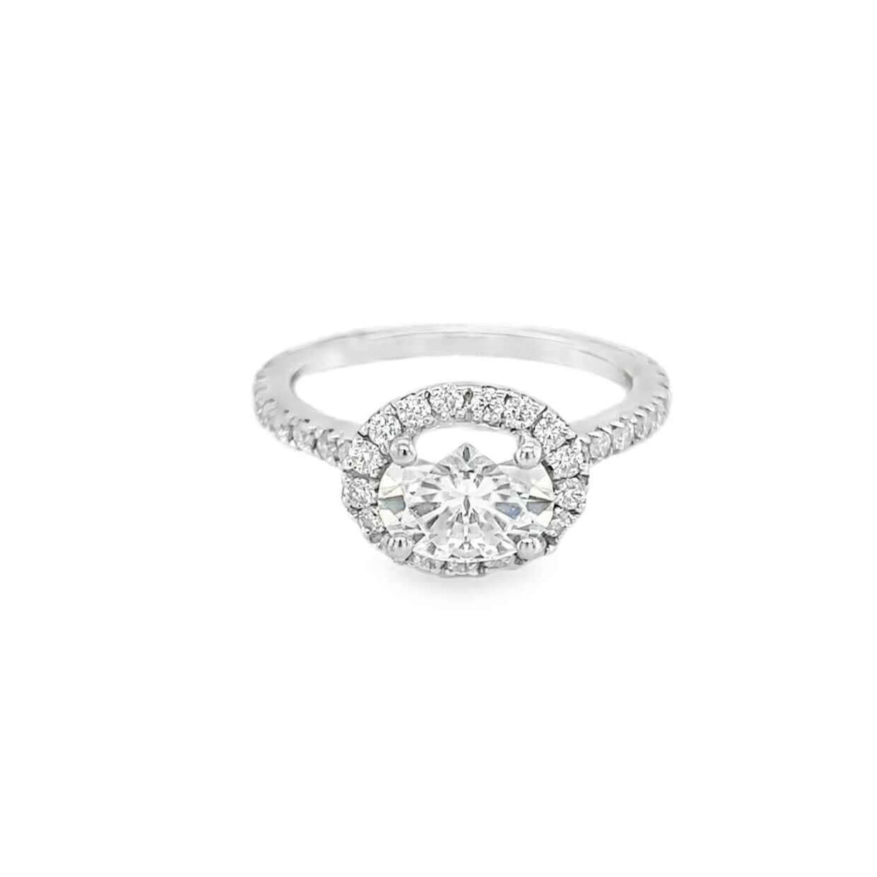 2 Carat Halo Sparkle Solitaire Ring