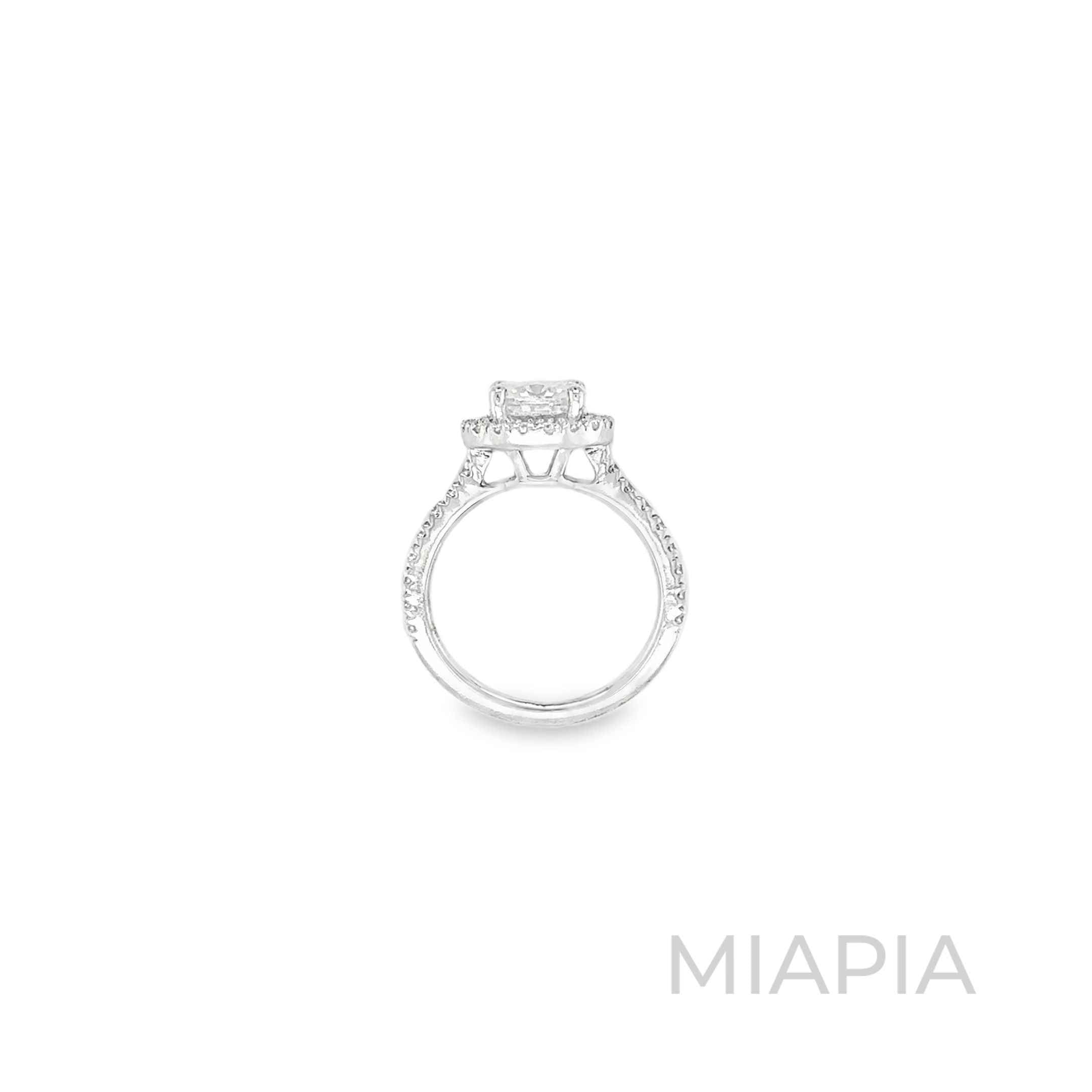 2 Carat Halo Sparkle Solitaire Ring