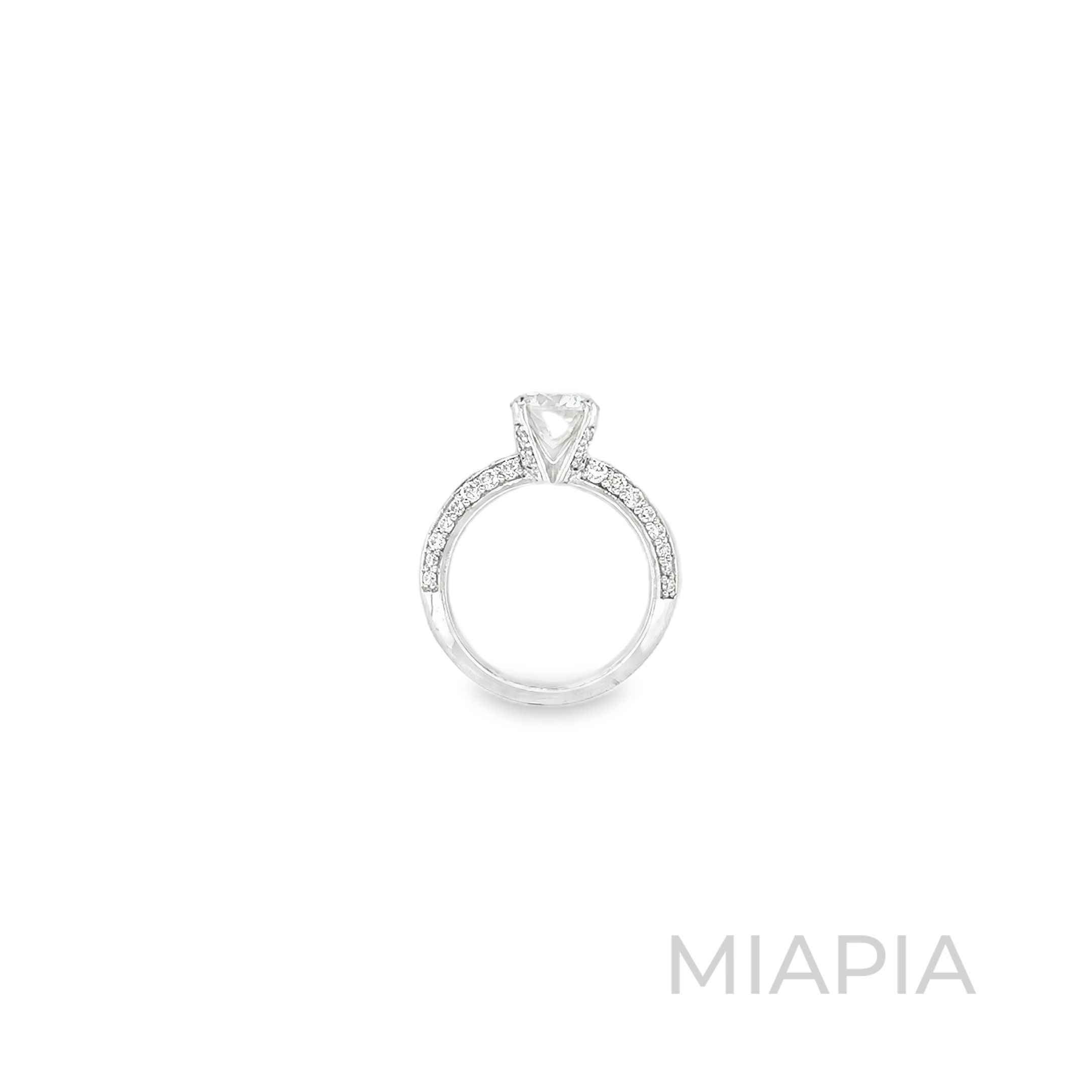 2 Carat Classic Pave Solitaire Ring