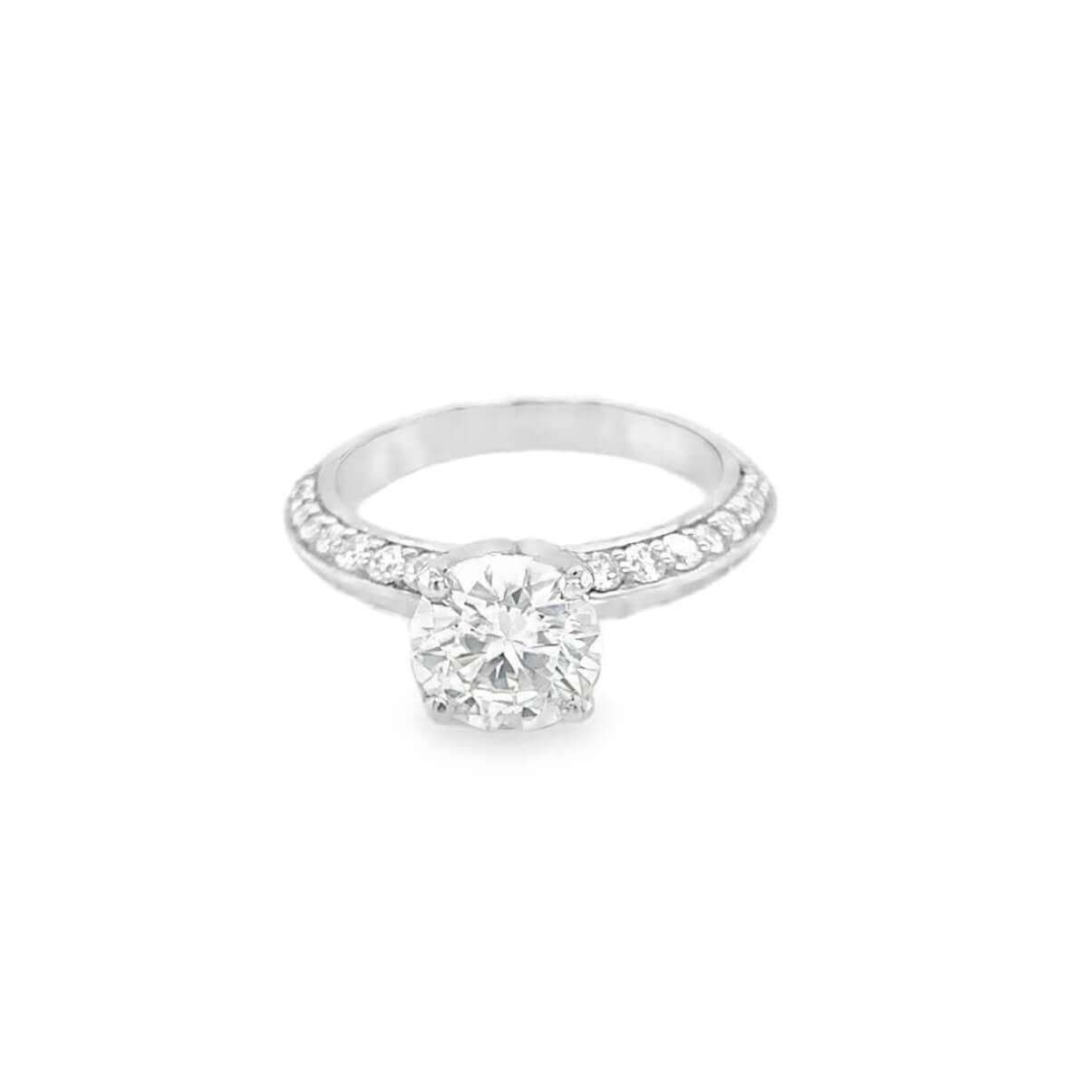 2 Carat Classic Pave Solitaire Ring