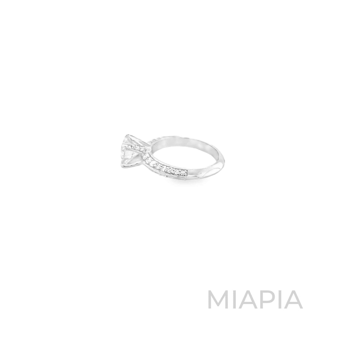 2 Carat Classic Pave Solitaire Ring