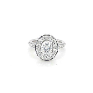 2 Carat Halo Oval Moissanite Ring