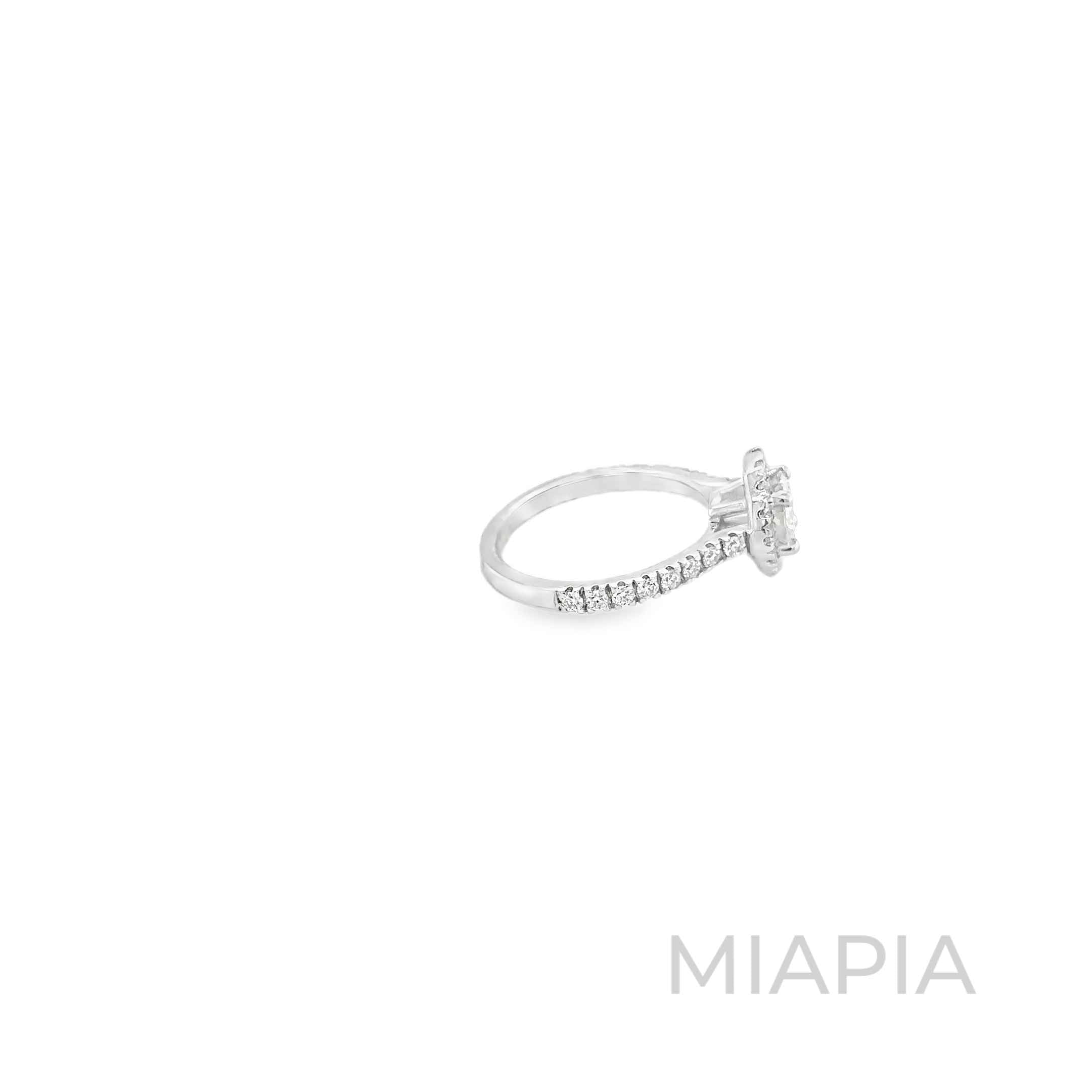 1.5 Carat Moissanite Halo Solitaire Ring