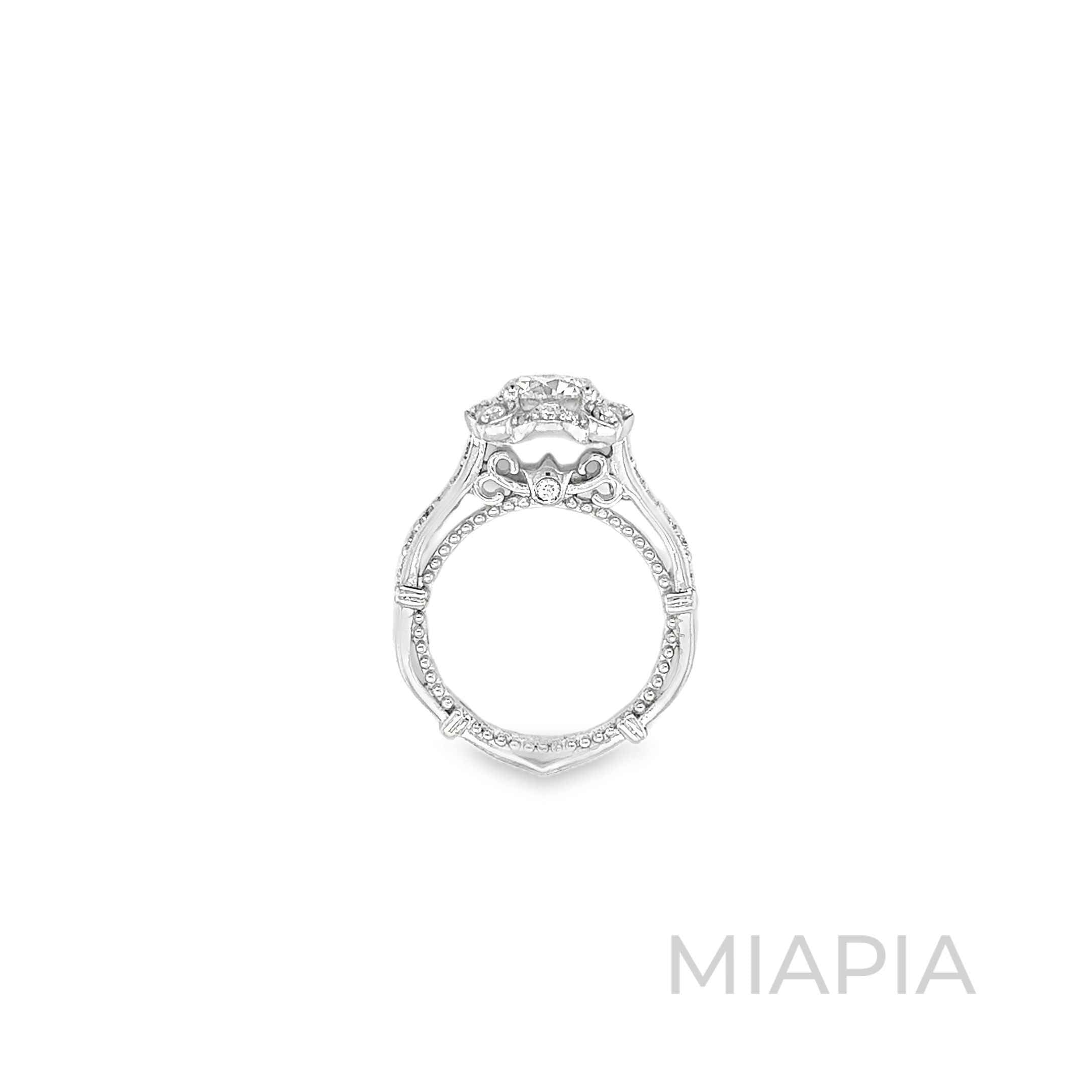 2 Carat Floral Halo Moissanite Ring