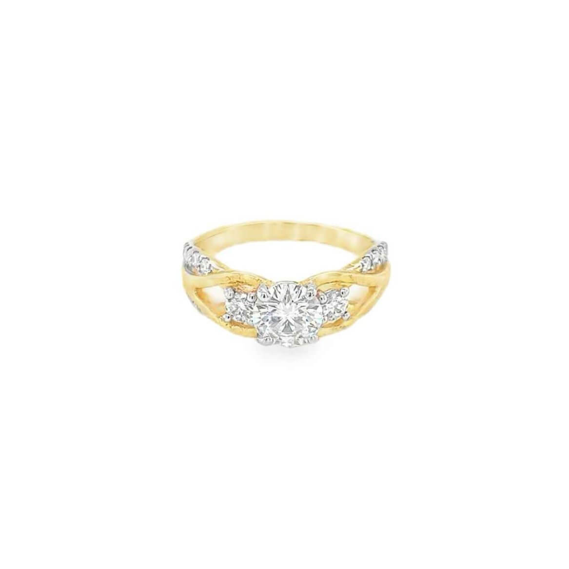 1 Carat Split Band Moissanite Ring