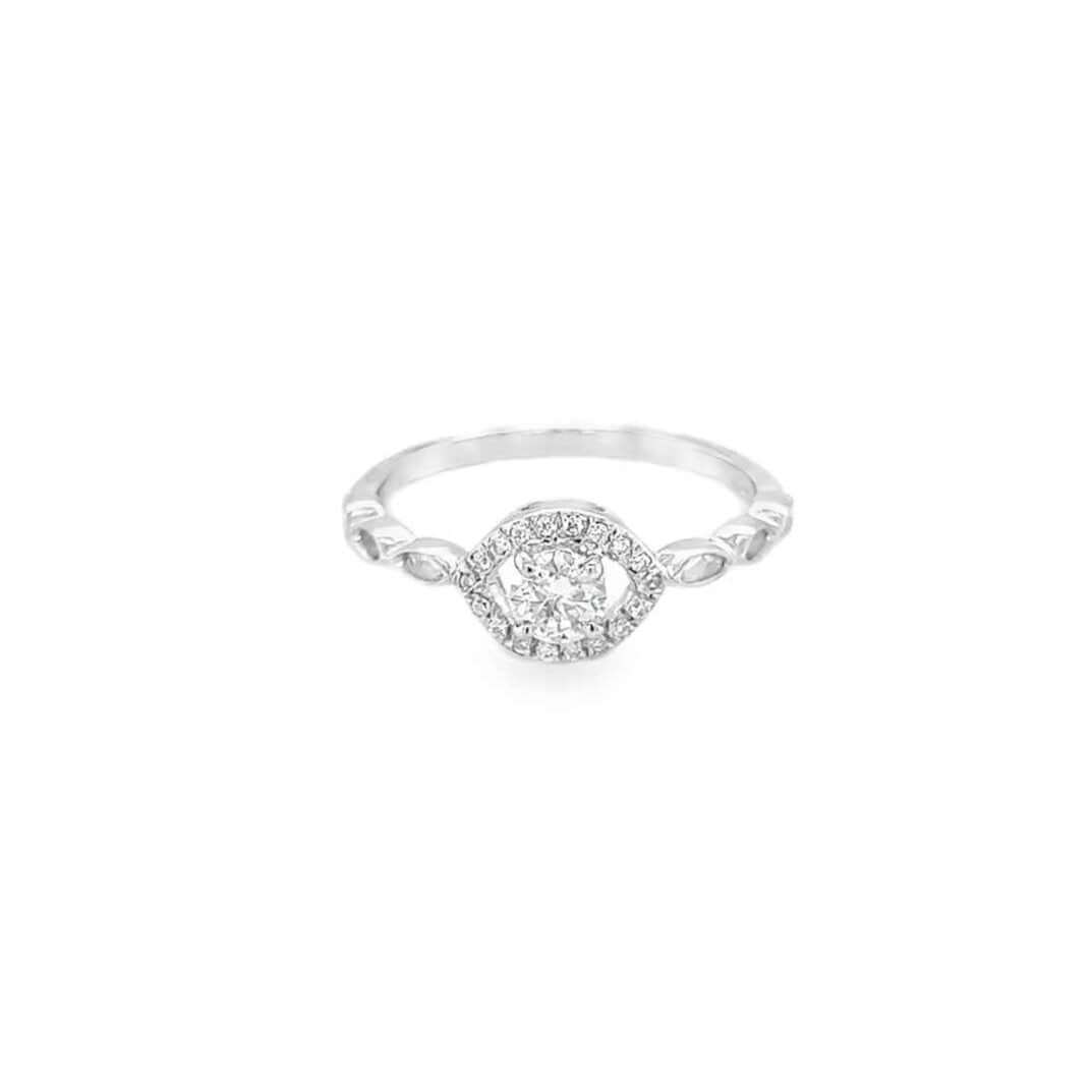 3/4 Carat Twisted Halo Moissanite Ring
