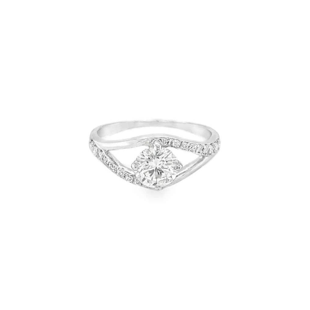 1 Carat Split Band Moissanite Ring