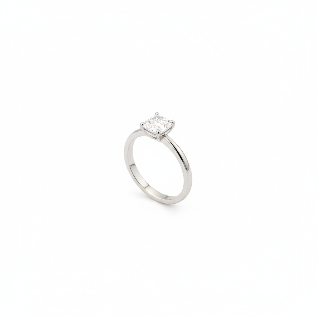 3/4 Carat Princess Cut Solitaire Ring