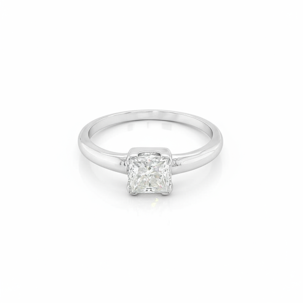 3/4 Carat Princess Cut Solitaire Ring