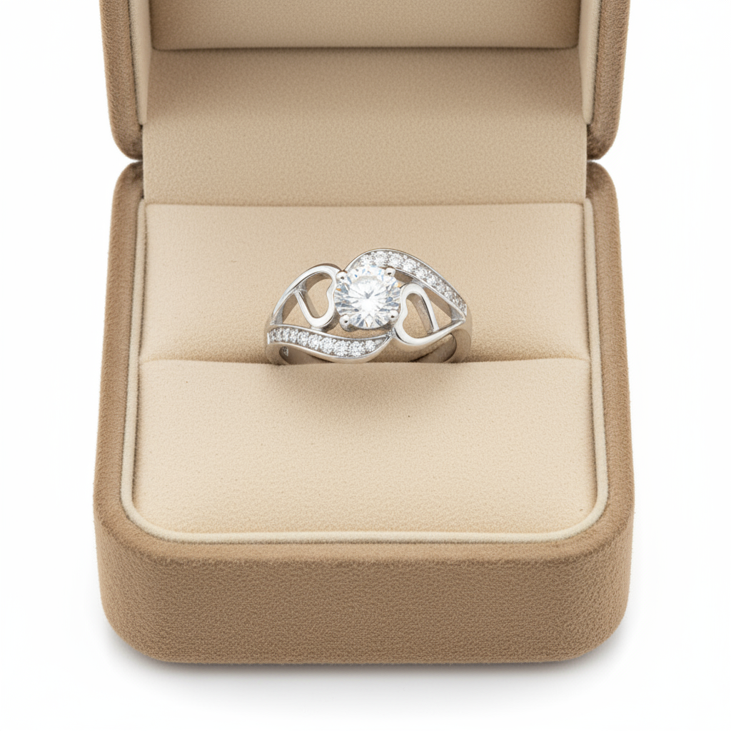 1 Carat Swirl Moissanite Ring