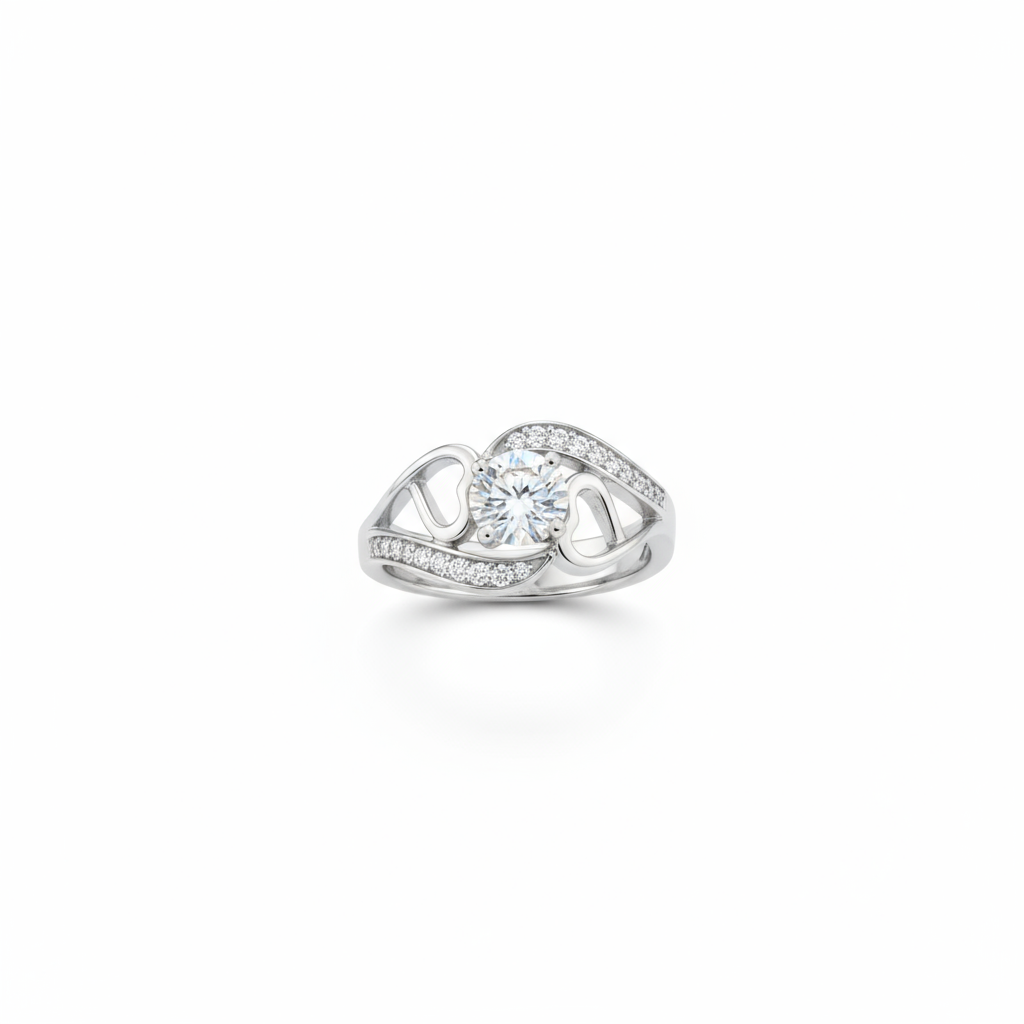 1 Carat Swirl Moissanite Ring
