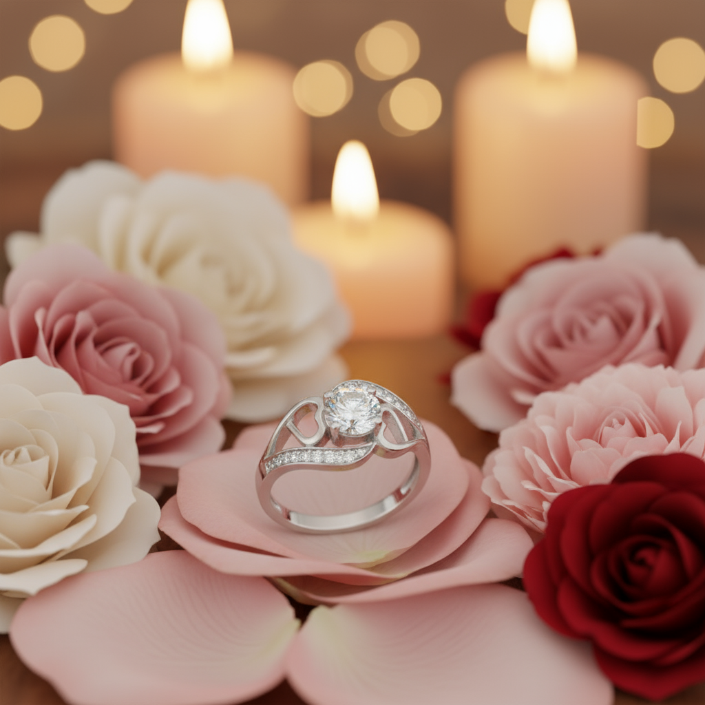 1 Carat Swirl Moissanite Ring