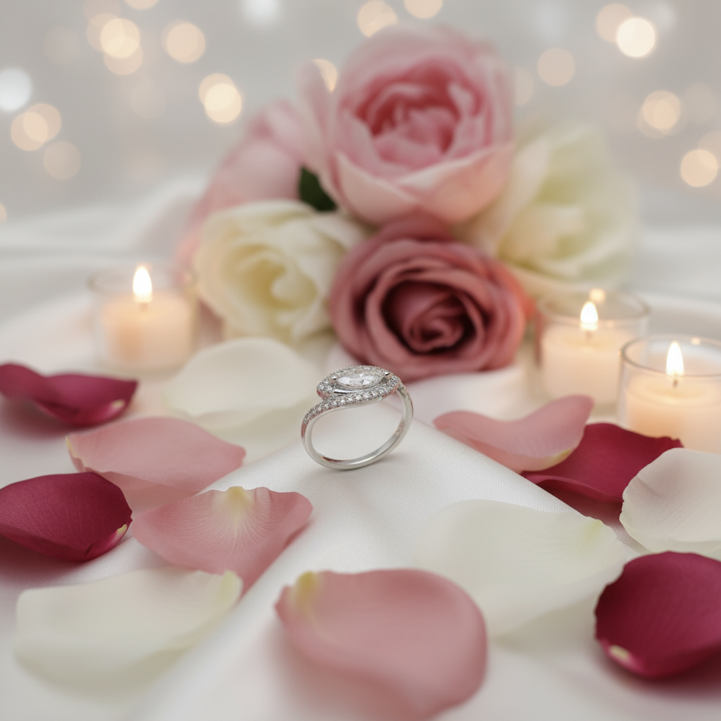 1 Carat Swirl Pavé Moissanite Ring