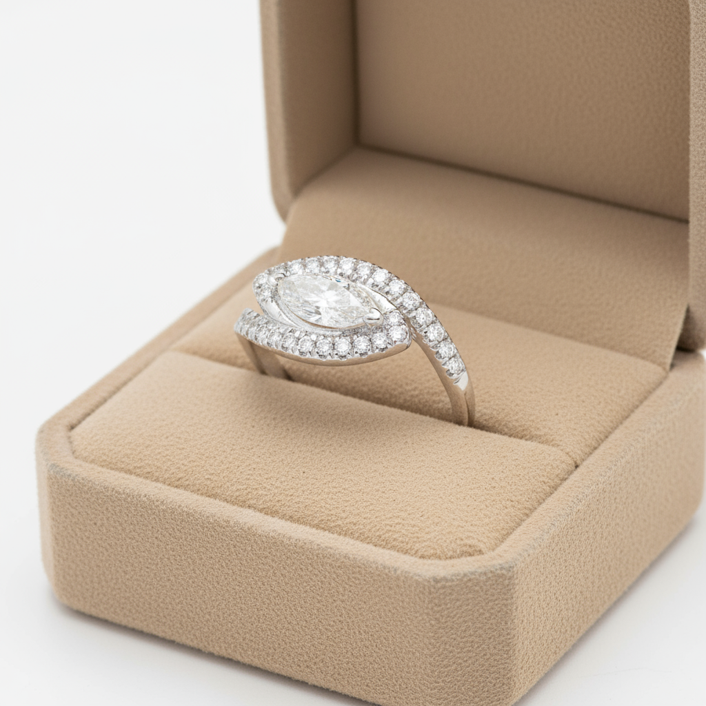 1 Carat Swirl Pavé Moissanite Ring