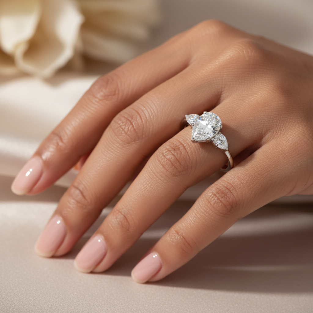 1.25 Carat Pear-Cut Trio Ring