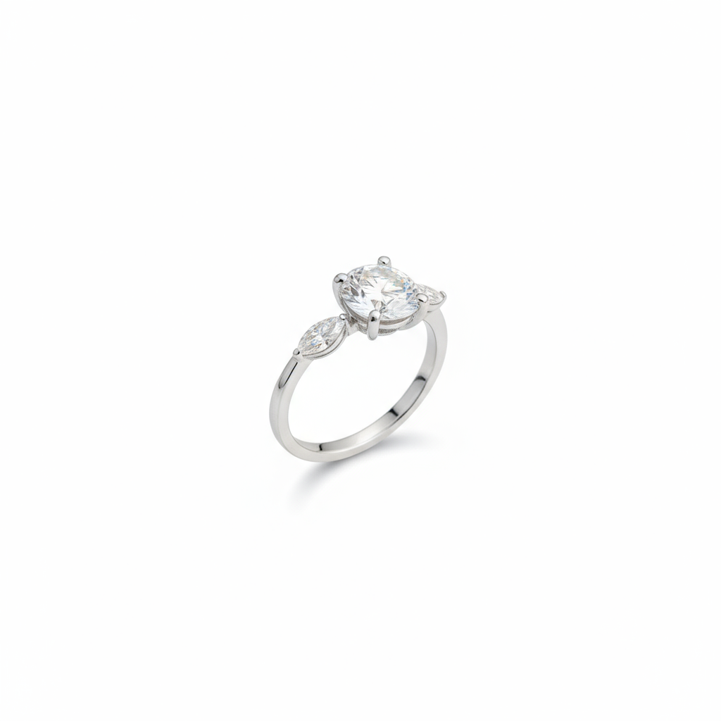 1.5 Carat Round and Pear-Cut Ring