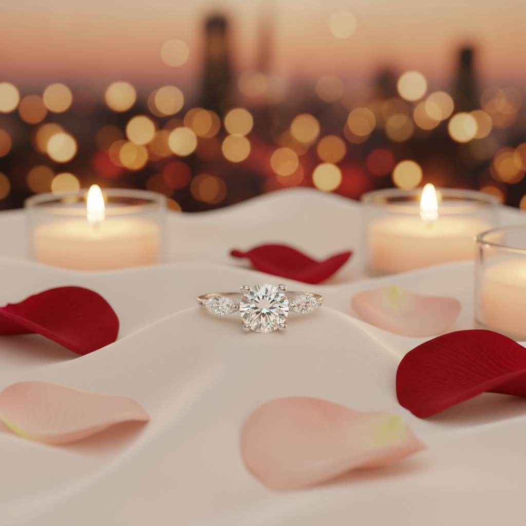 1.5 Carat Round and Pear-Cut Ring