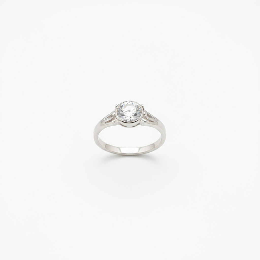 1 Carat Round-Cut Bezel Ring