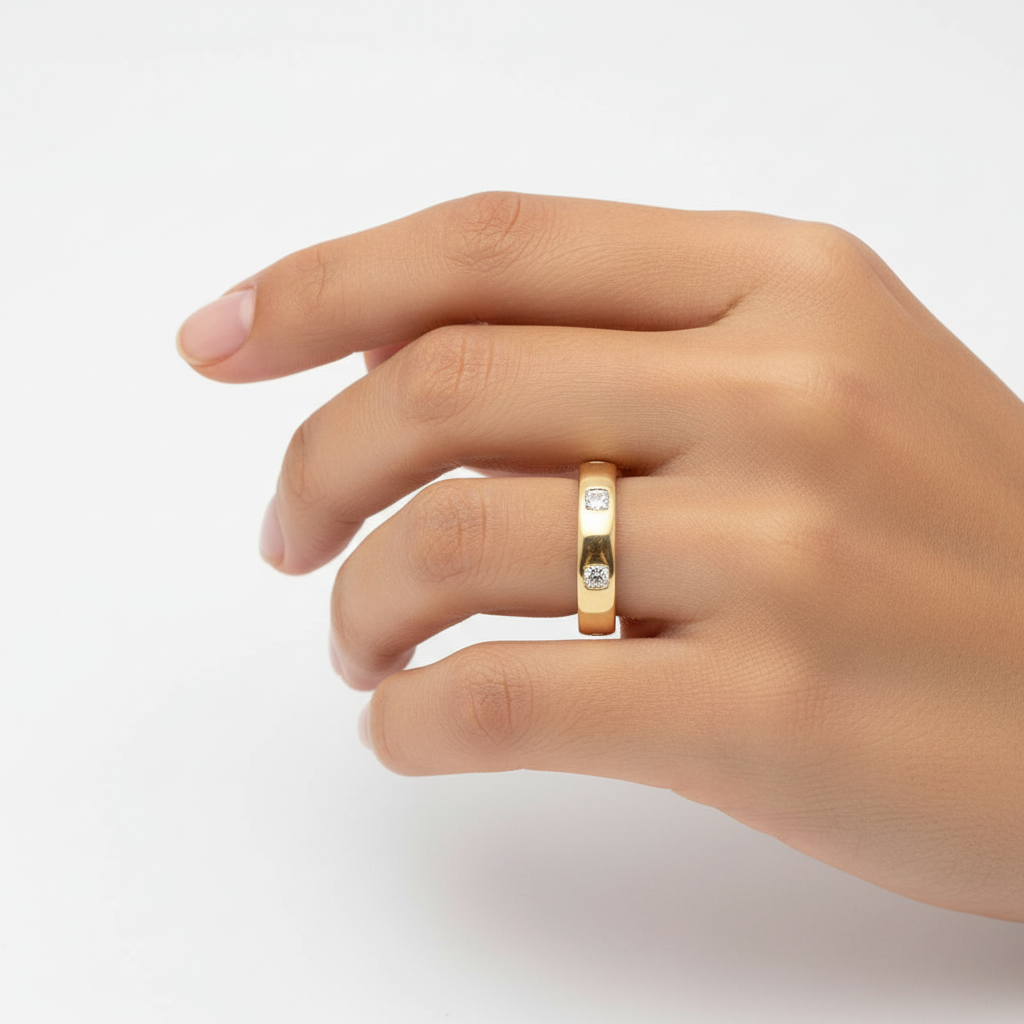 Flush Set Cushion Eternity Band