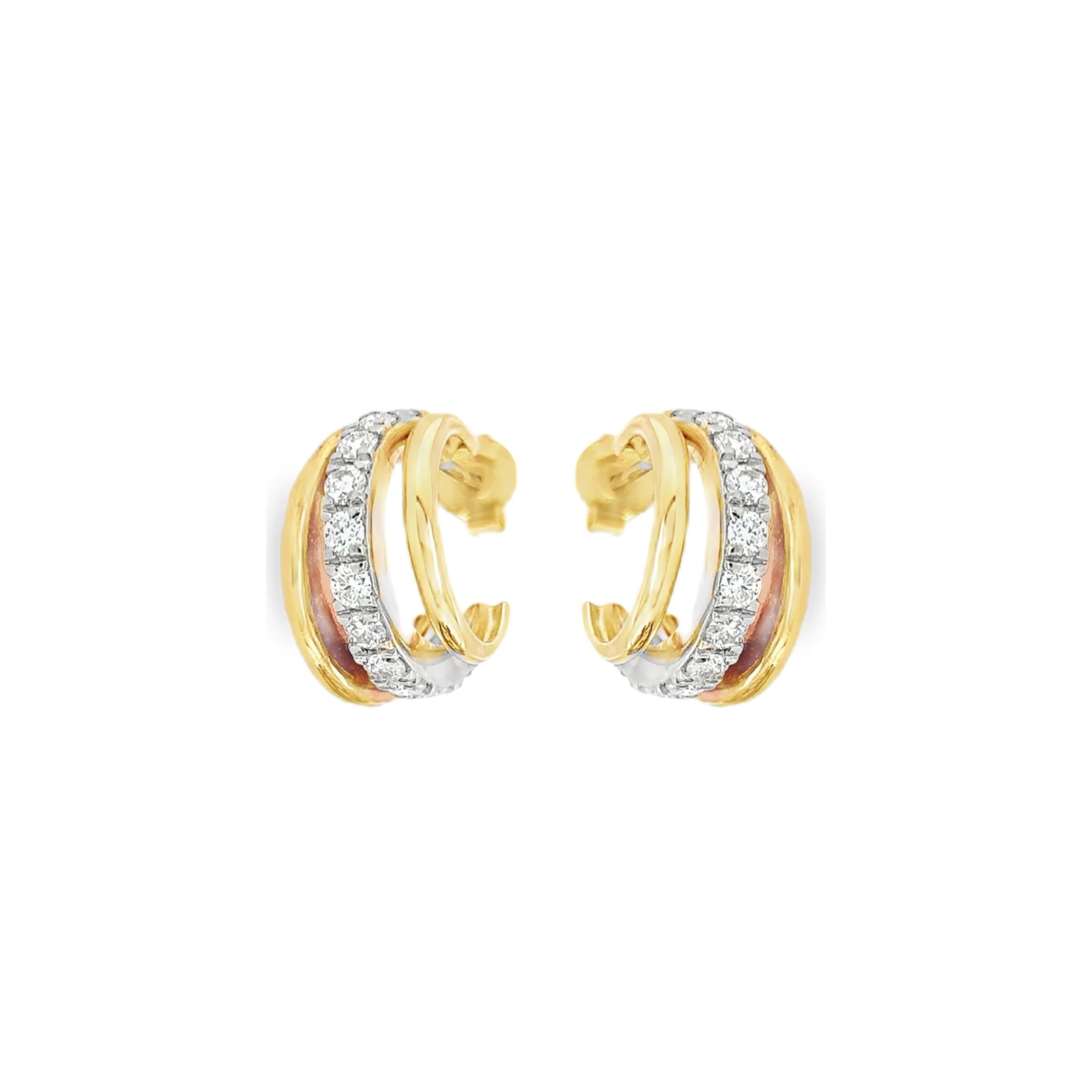 Dual Row Moissanite Pavé Hoops in Vermeil Gold