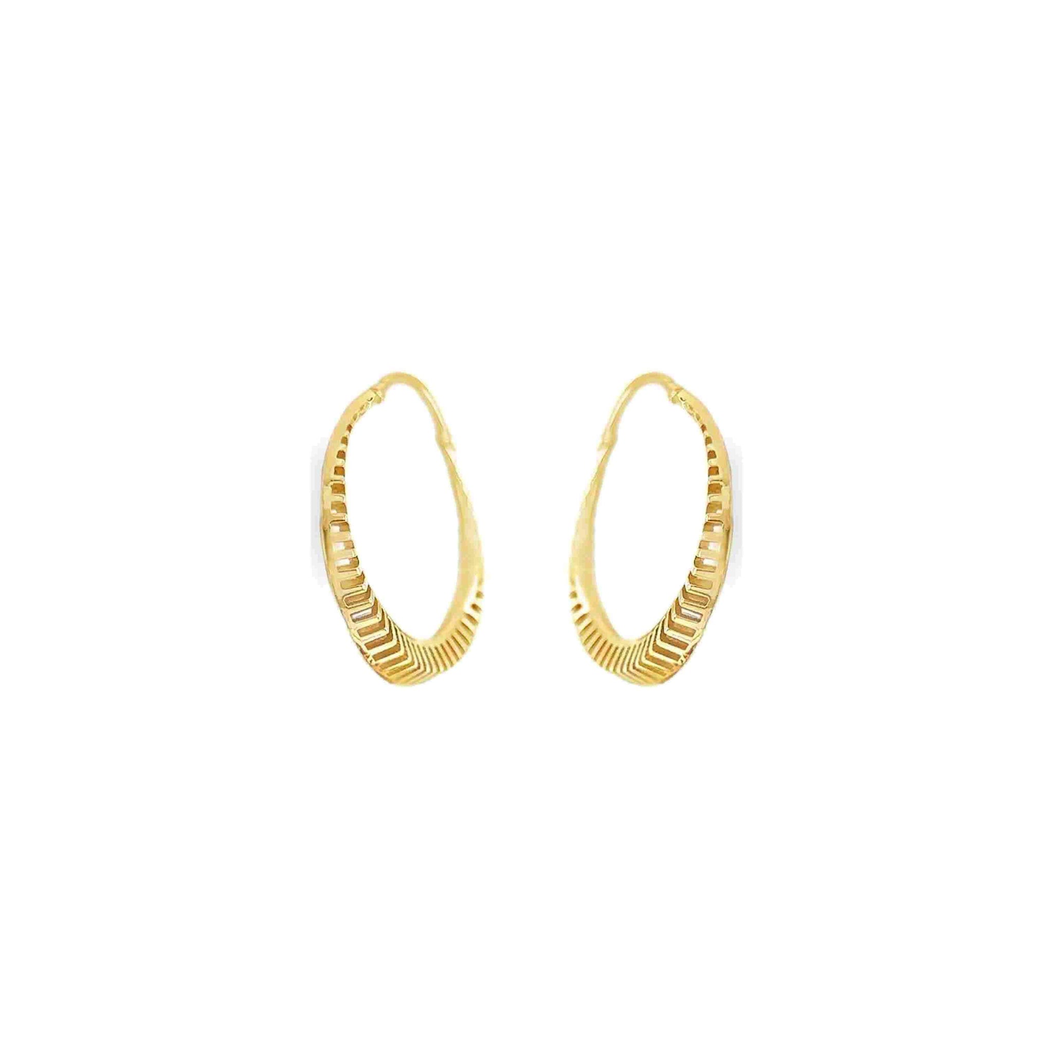 Sleek Filigree Gold Hoops