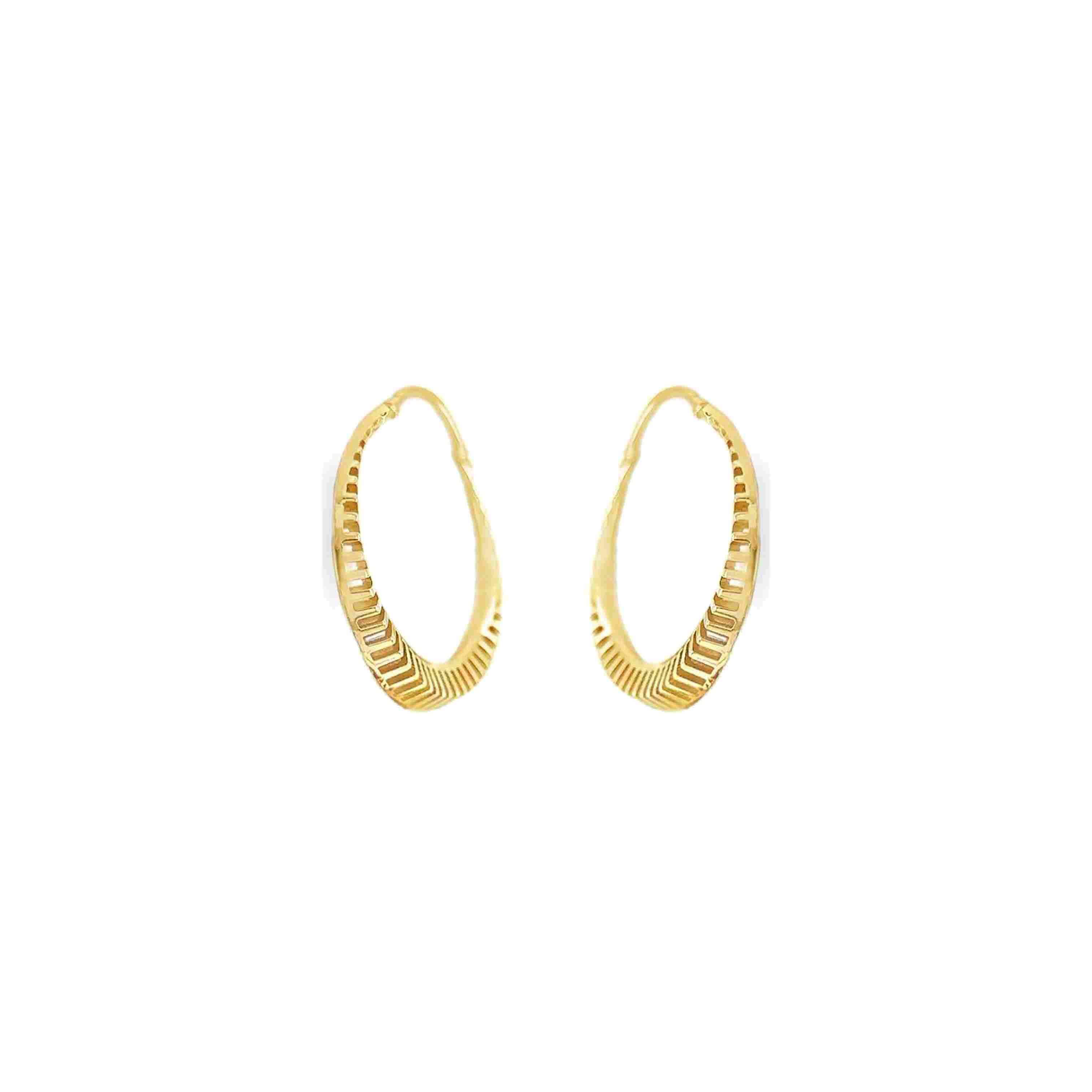 Sleek Filigree Gold Hoops