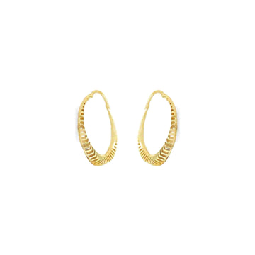 Sleek Filigree Gold Hoops