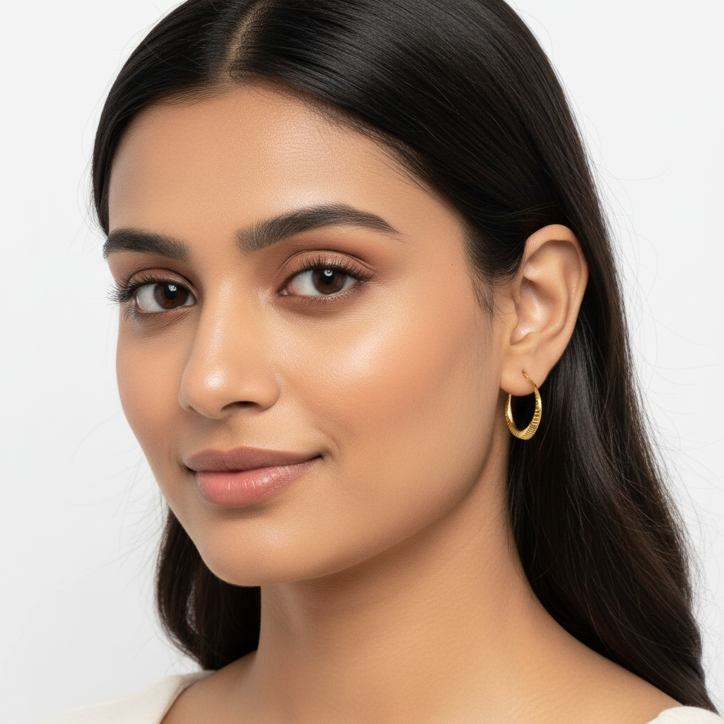 Sleek Filigree Gold Hoops