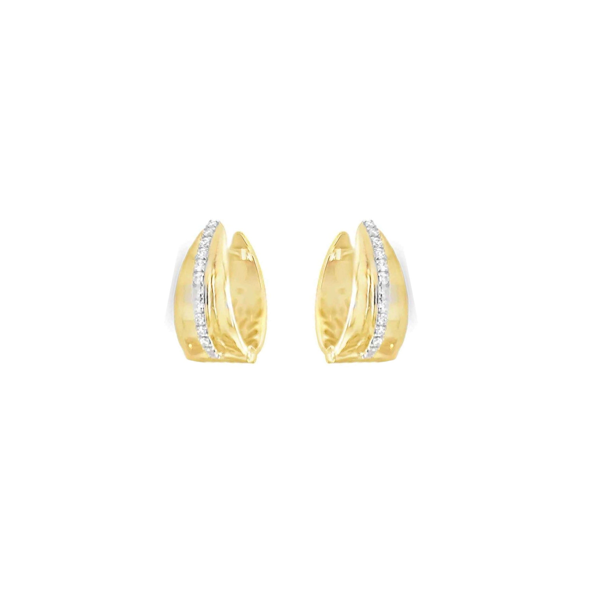 Sculpted Moissanite Accent Hoops in Vermeil Gold