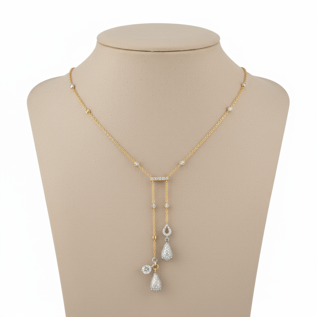 Lustre Drop Lariat Necklace