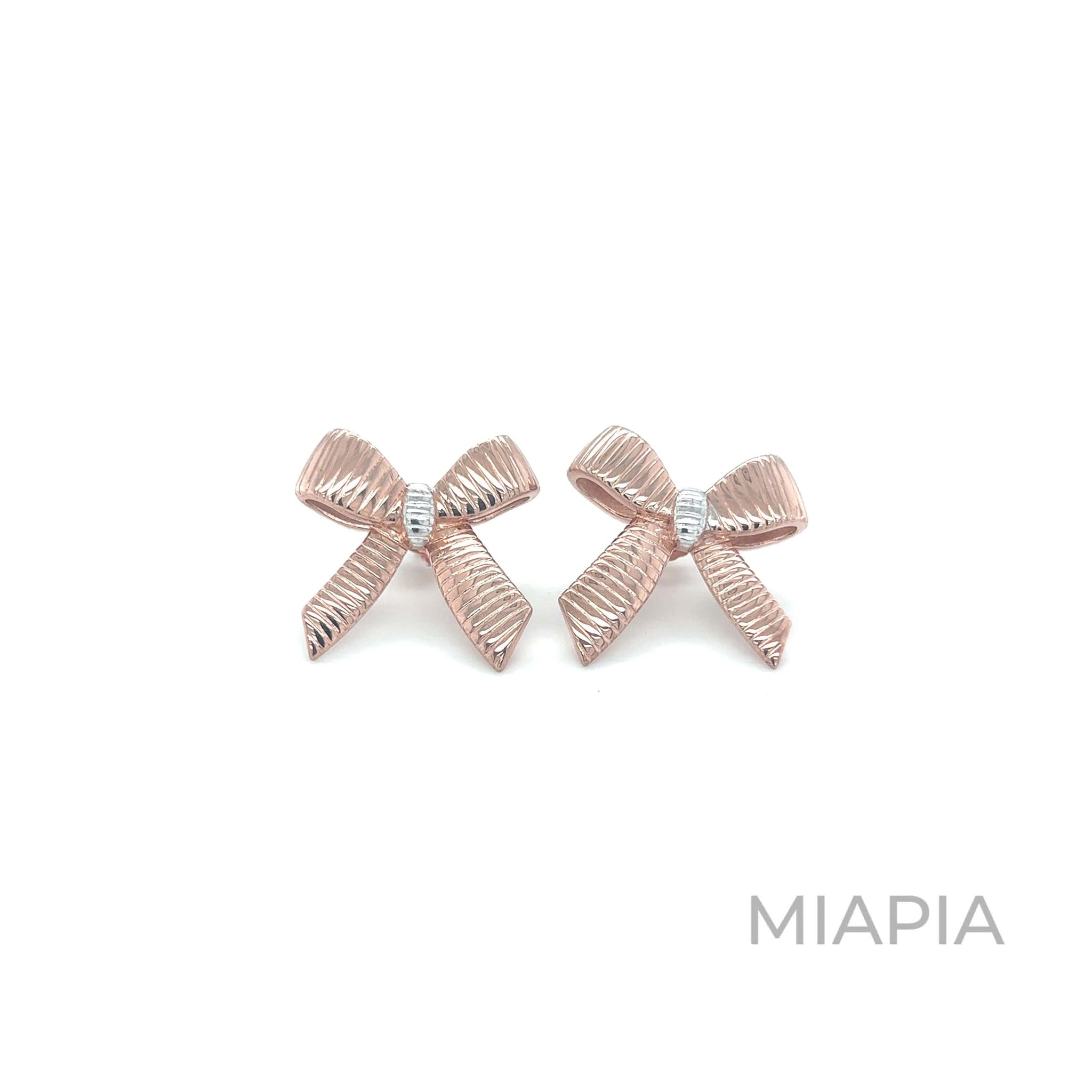 Ribbon Charm Stud Earrings