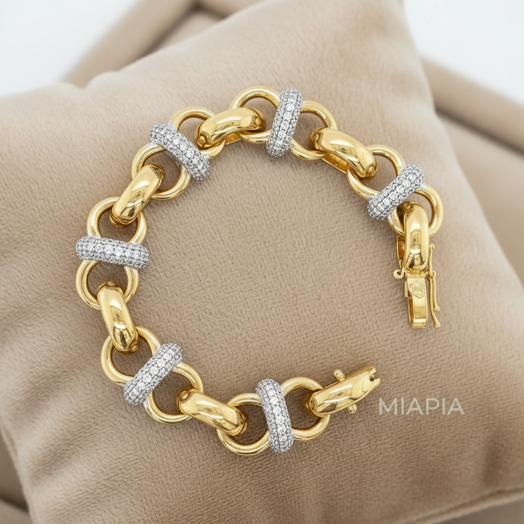 Golden Links Statement Bracelet