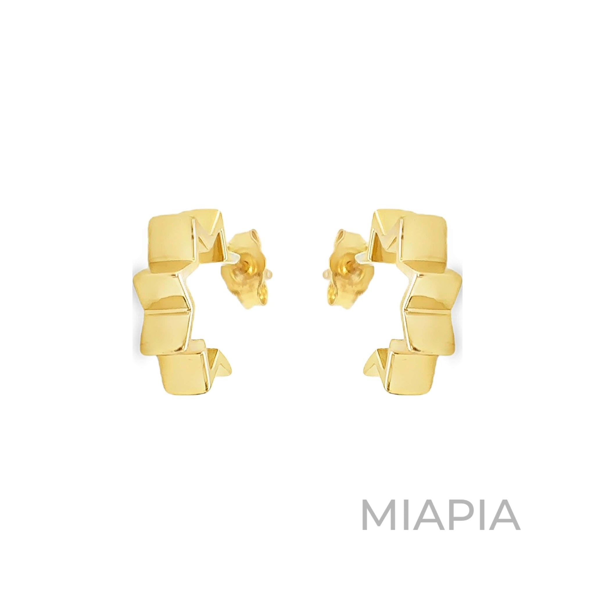 Golden Step Hoop Earrings