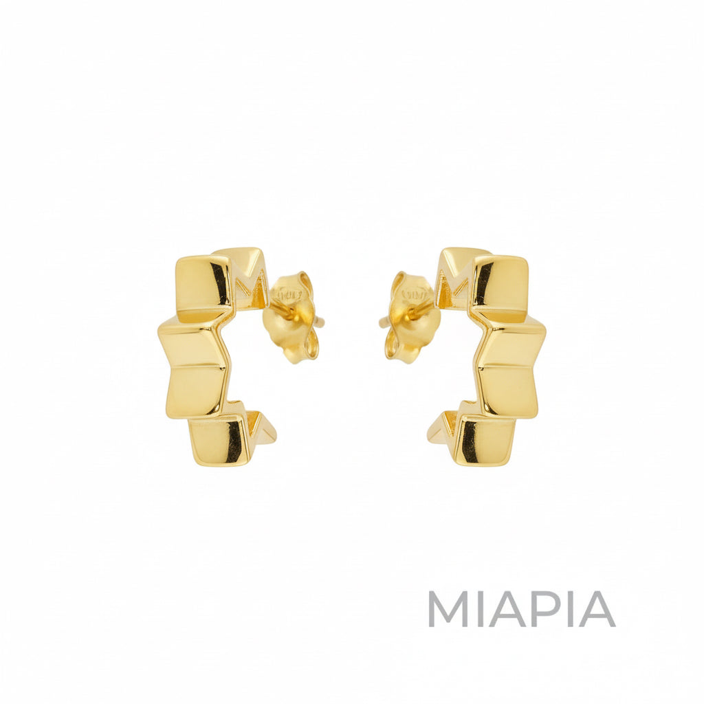 Golden Step Hoop Earrings