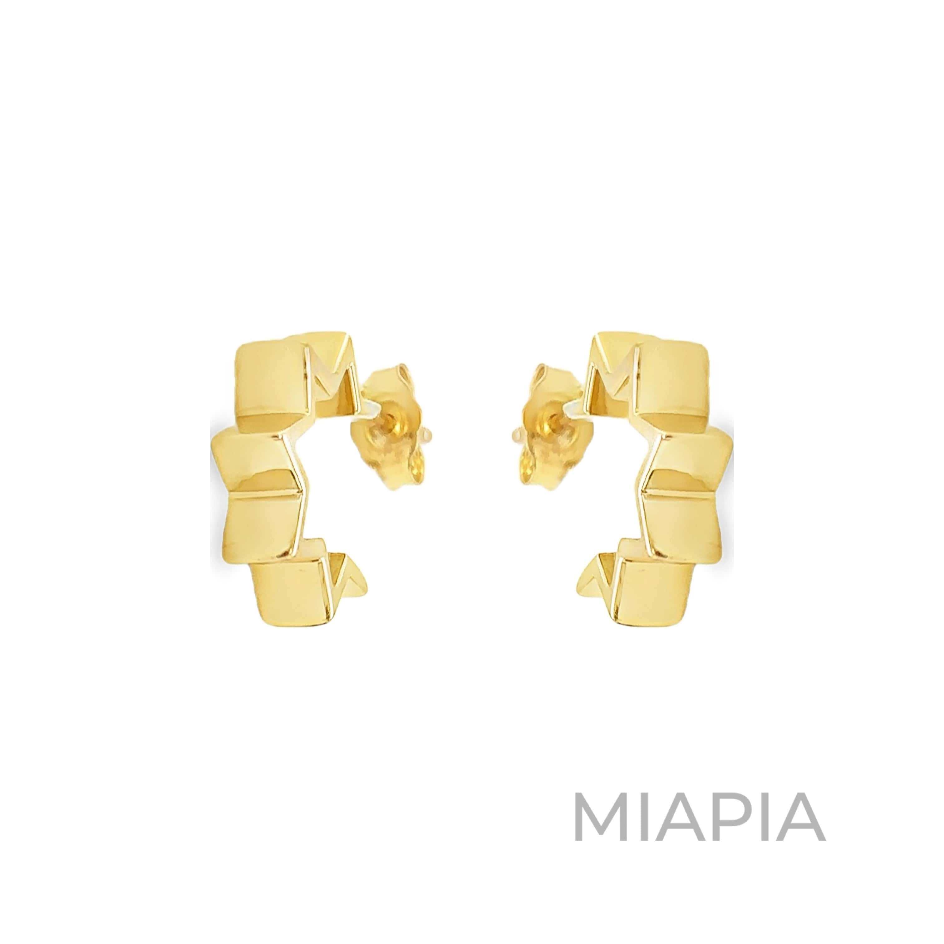 Golden Step Hoop Earrings