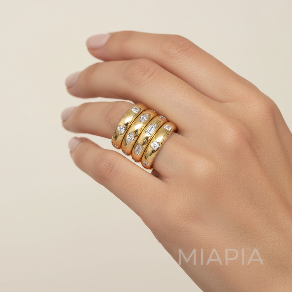 Flush Set Emerald Cut Eternity Band