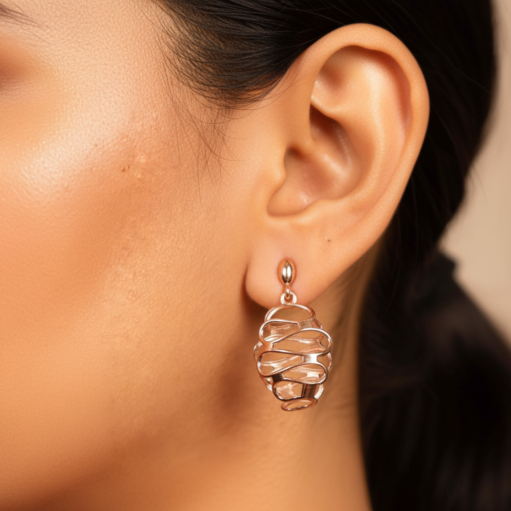 Ribbon Swirl Drop Earrings