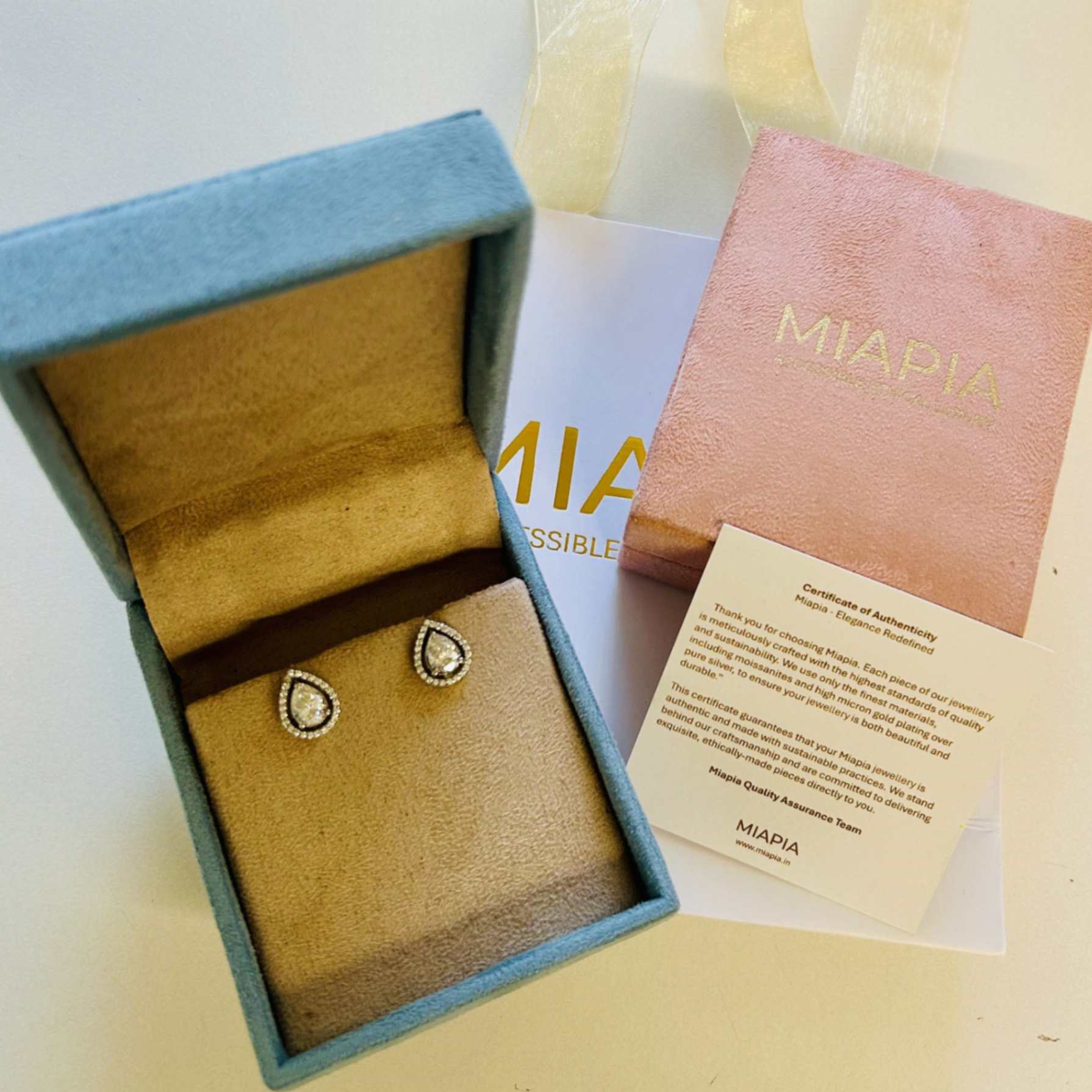 3/4-Carat Pear Moissanite Studs