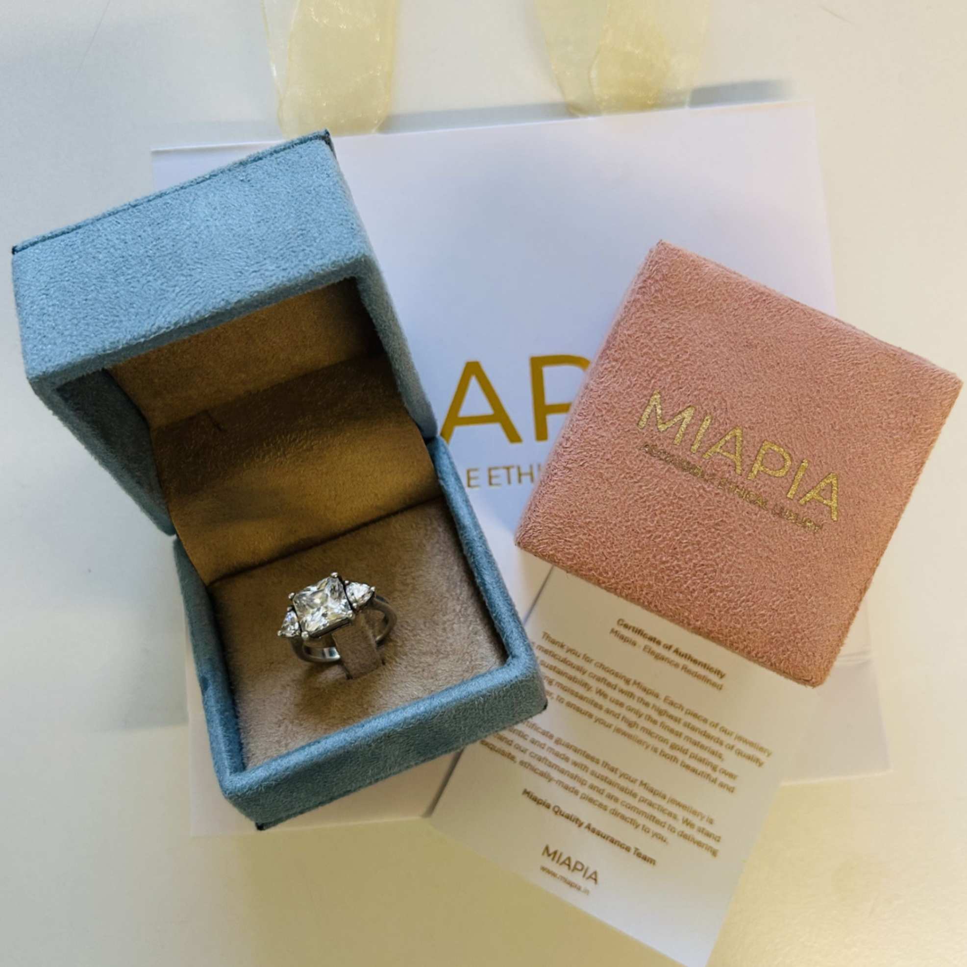 2 Carat Dual-Tone Crescent Moissanite Ring