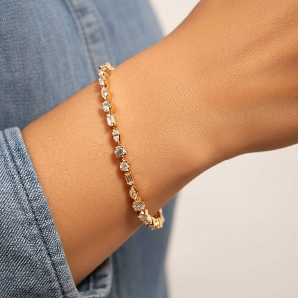 Radiant Mixed-Cut Moissanite Bracelet