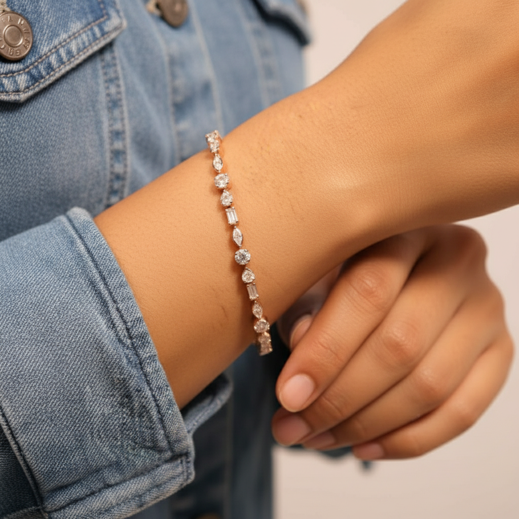 Radiant Mixed-Cut Moissanite Bracelet