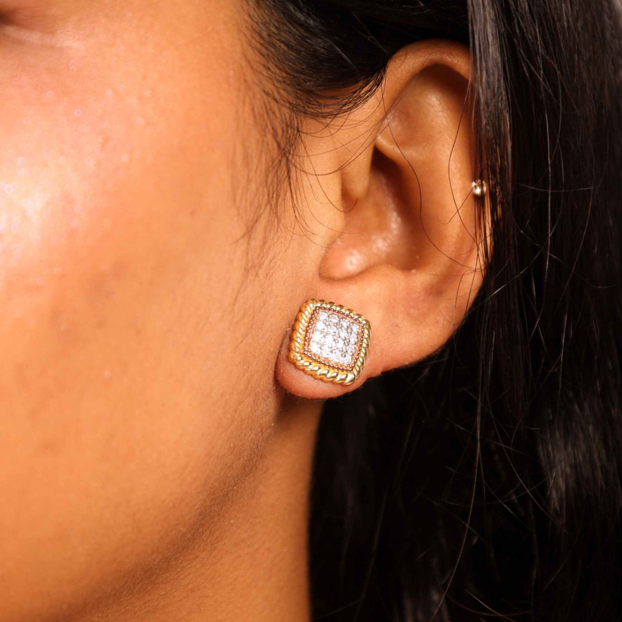 Vintage Chic Square Studs