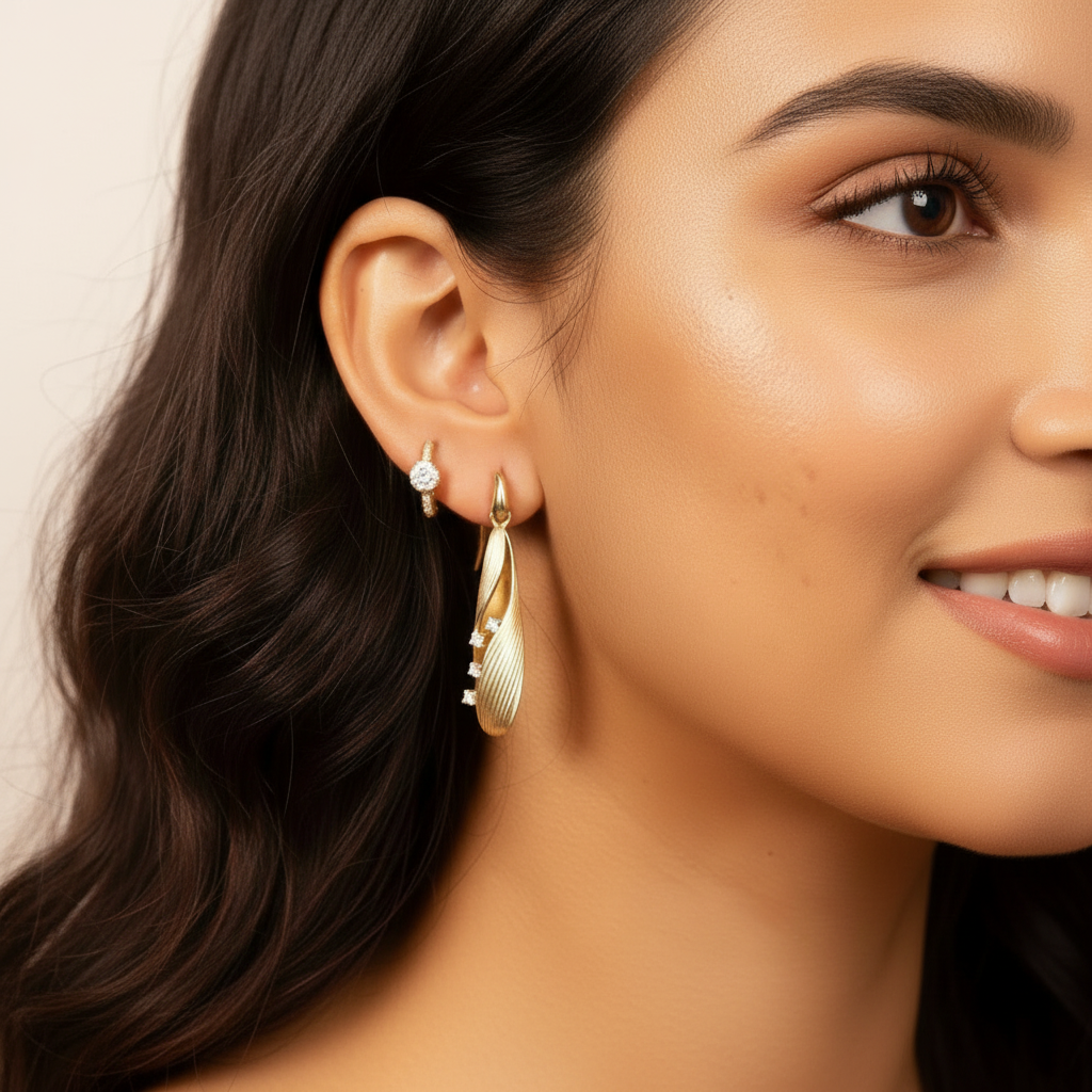 Classic Solitaire Hoop/Huggies