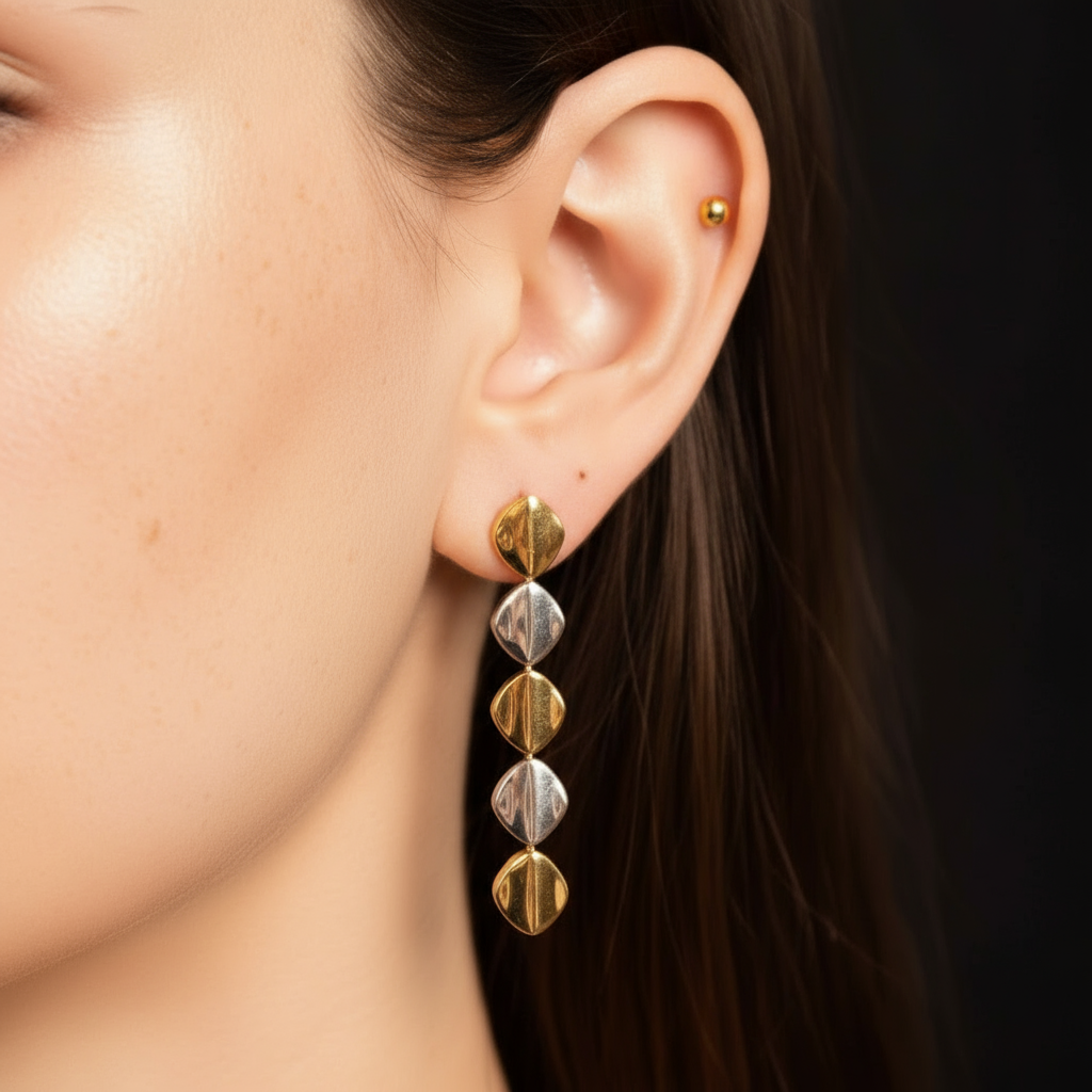 Dual Harmony Drop Earrings