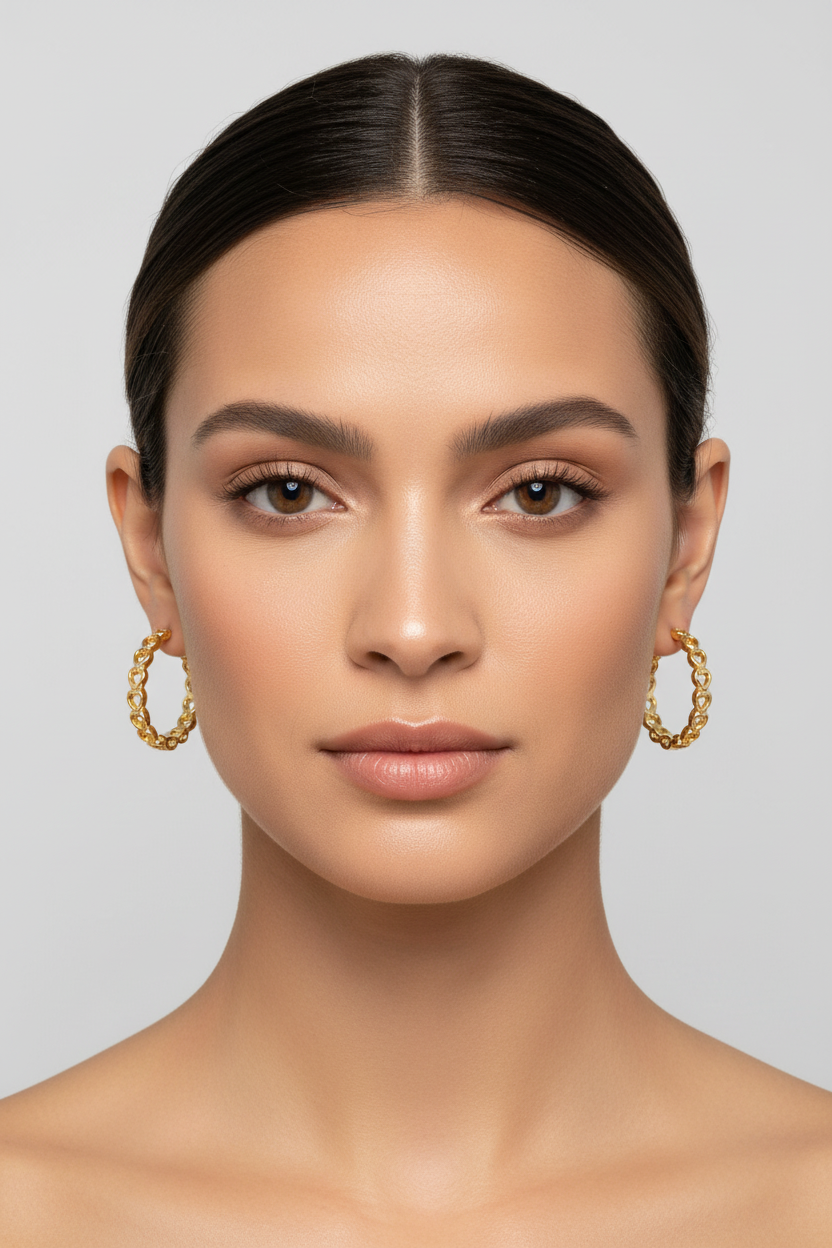 Golden Heart Arc Hoops