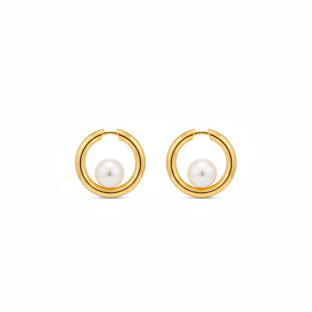 Pearl Embrace Hoops